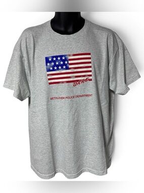 Vtg DARE American Flag Bethlehem PA Police Department Graphic Tee T Shirt XL
